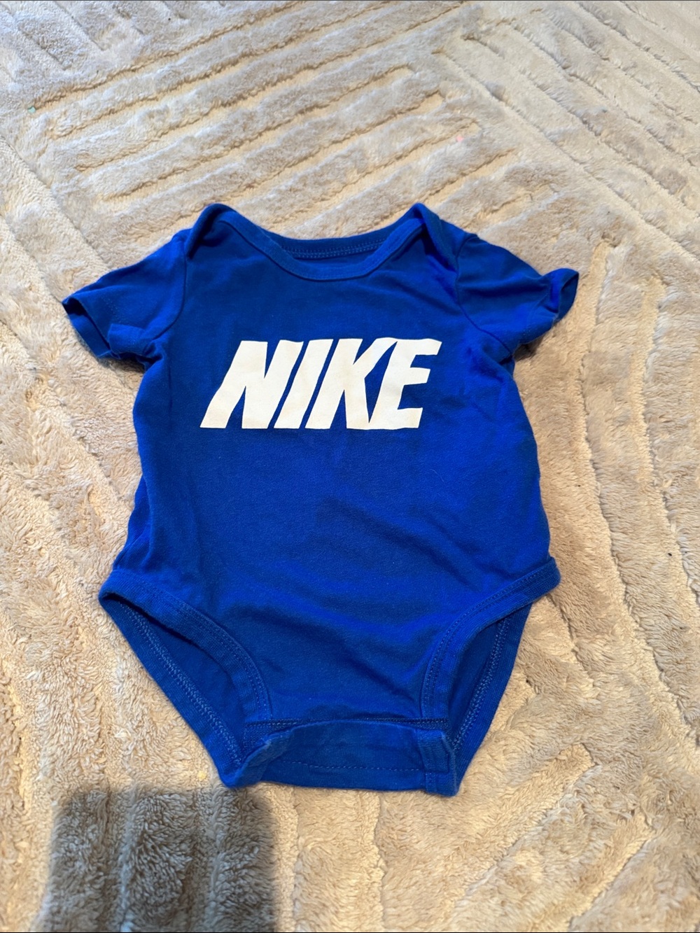 Nike Royal Blue Baby Bodysuit with White Logo
